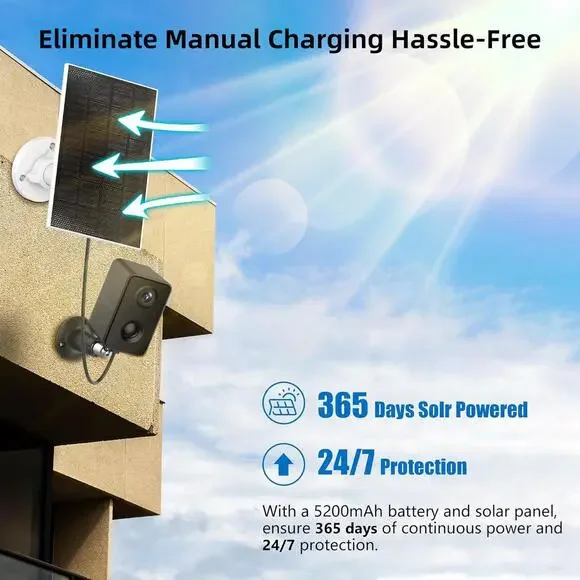 Septekon 2K Security Cameras Wireless Outdoor, Solar Camera for Home Security - Picture 3 of 6